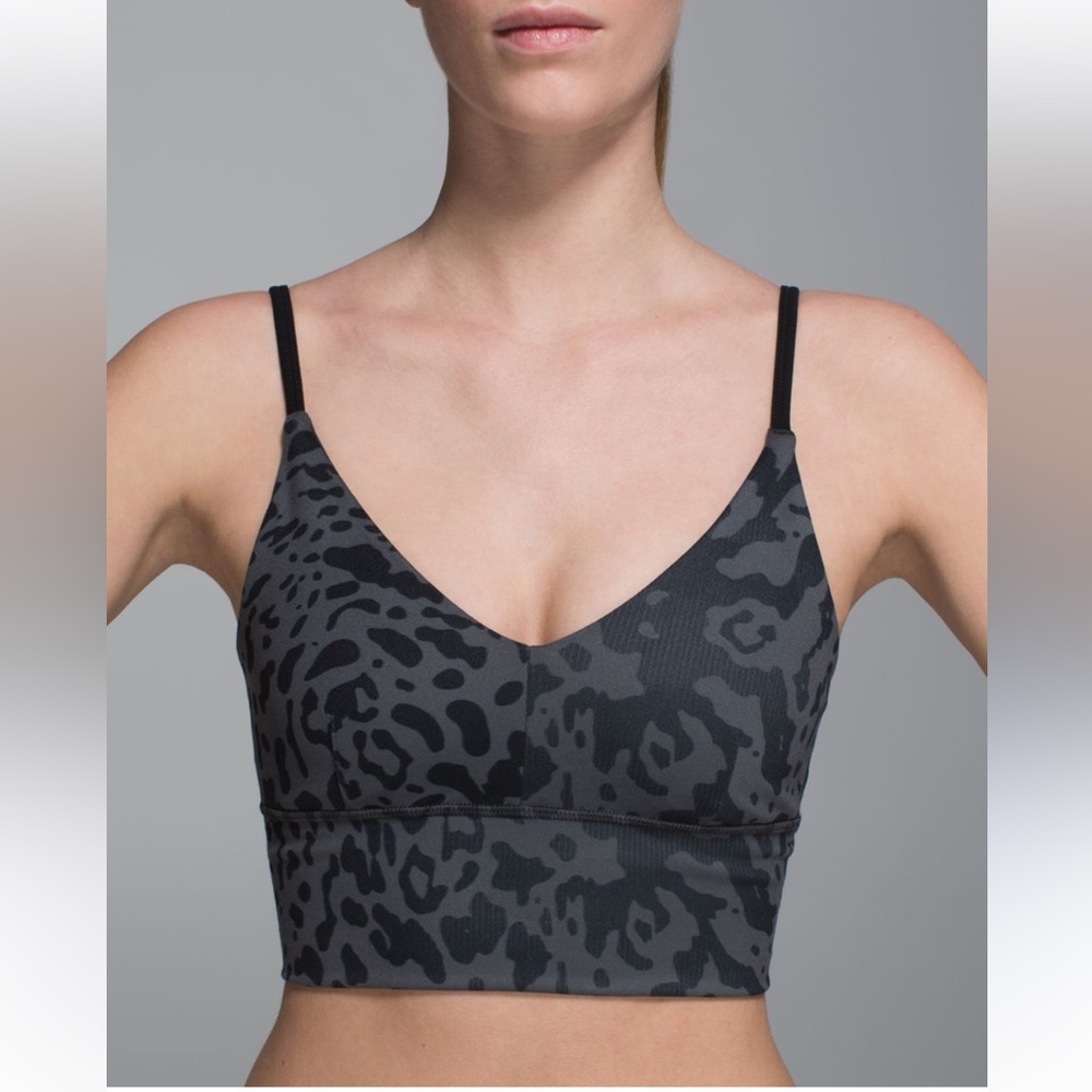 Lululemon Luon Animal Swirl Black and Grey Sports Bra, Small
